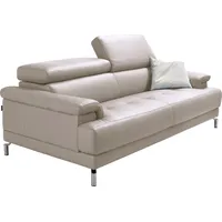 2,5-Sitzer EGOITALIANO "Soul, Design und Sitzkomfort auf hohem Niveau, tolle Details", grau (stone), B:200cm H:76cm T:106cm, Leder »BULL« (echtes Rindsleder). Geschliffenes, pigmentiertes und behandeltes Rindsleder mit einer Dicke von 1, 3-1, 5 mm. Dieses Leder zeigt eine ziemlich weiche Hand mit einem halb undurchsichtigen Aussehen. Es handelt sich um ein geschütztes Leder. Eine leichte Deckschicht schützt sie vor Flecken, ohne ihre ursprünglichen Eigenschaften zu verändern. Die geschützten Leder kombinieren die Vorteile von Natürlichkeit und Weichheit mit einer guten Beständigkeit gegen Verschleiß und Ausbleichen. Das Vorhandensein der charakteristischen Zeichen, die das Leben des Tieres bestimmen, wie Narben, Körnungsunterschiede, Falten, Adern, Disharmonien in Farbtönen, beweisen ihre absolute Echtheit und großen Wert., Sofas, inkl. Kopfteilverstellung für noch mehr Komfort, Designfuß