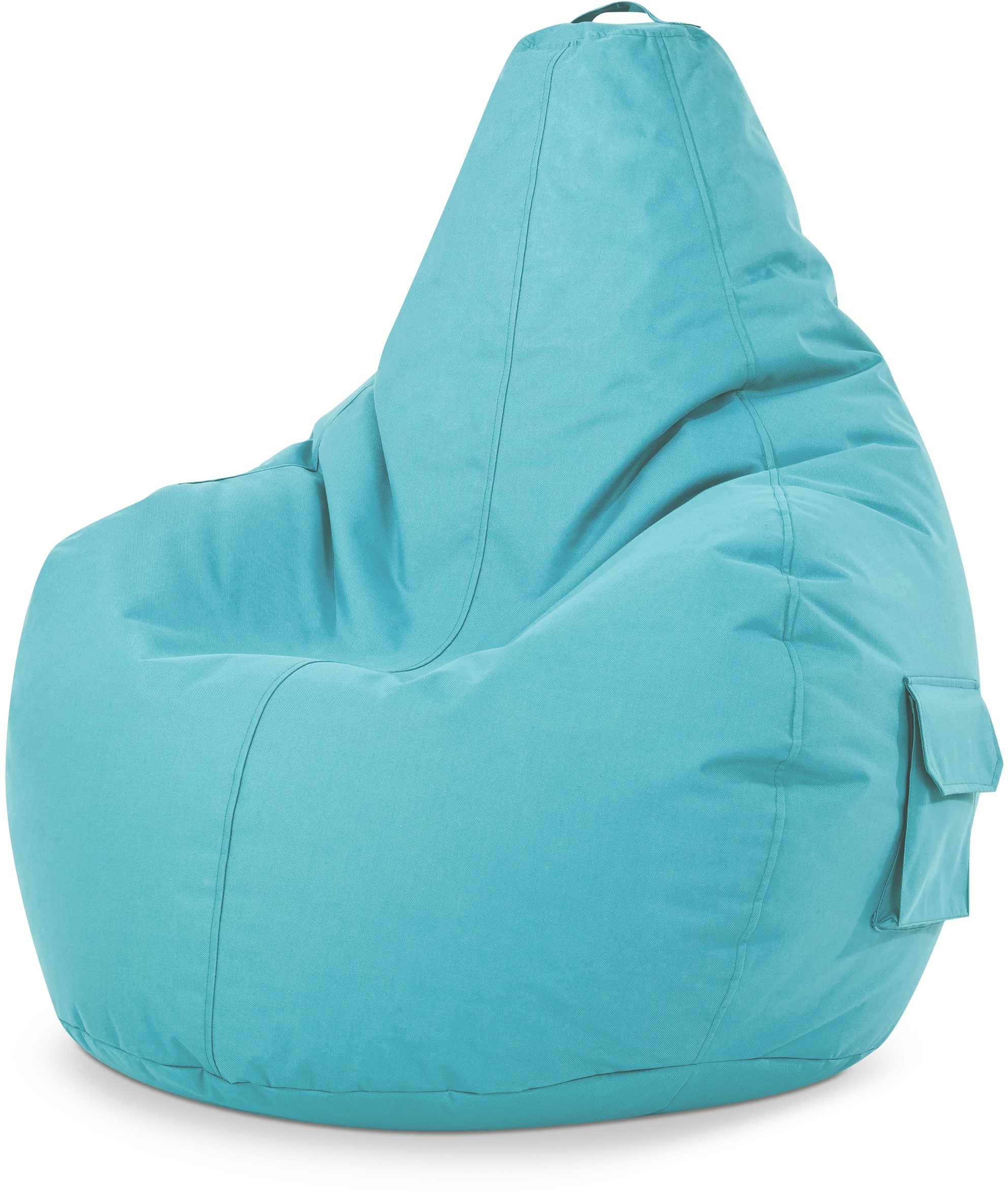 Green Bean© Sitzsack mit Rückenlehne "Cozy" 80x70x90cm - Gaming Chair mit 230L Füllung - Bean Bag Lounge Chair Sitzhocker Türkis