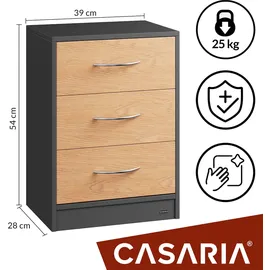 CASARIA Nachttisch Eloise 54x39x28cm Holz-grau