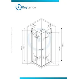 BuyLando.Shop Caroline 80x80x180 cm Eck Duschkabine Dusche - Buylando