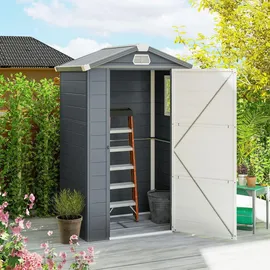 Outsunny Gerätehaus 1,1 m2 1,02 x 1,33 m Dunkelgrau
