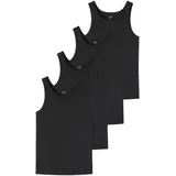 SCHIESSER UNCOVER by SCHIESSER Herren Unterhemd 4er Pack - Serie "Uncover", Rundhals Schwarz XL