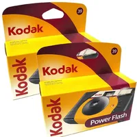 2x Kodak Power Flash 27+12 ISO 800 Einwegkamera