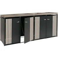 Proregal Mülltonnenverkleidung 125 x 260 x 84 cm schwarz