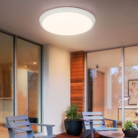 Deckenleuchte Außenleuchte Hauseingangslampe LED Bewegungsmelder IP65 weiß rund