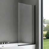 SoGood doporro Badewannenaufsatz Design-duschwand für Badewanne 80x140cm schwarz Duschabtrennung Esg-sicherheitsglas in Klarglas inkl. Nano-beschichtung Badewannenfaltwand Cortona201k