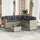 vidaXL Gartensofa in L-Form mit Tisch und Kissen Hellgrau Poly Rattan
