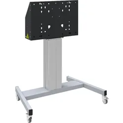 SmartMetals Mobiler Bodenlift für Bildschirme bis 86 Zoll, silber-grau