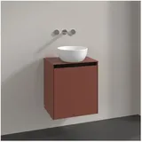Villeroy & Boch Collaro Waschtischunterschrank C149B0AH 50x54,8x38cm, Waschtisch mittig, LED-Beleuchtung 3,4 W, wine red
