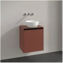 Villeroy & Boch Collaro Waschtischunterschrank C149B0AH 50x54,8x38cm, Waschtisch mittig, LED-Beleuchtung 3,4 W, wine red