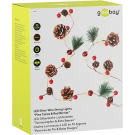 goobay LED-Lichterkette Silberdraht 220 cm Warmweiß