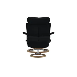 Stressless Relaxsessel mit Hocker Leder 82 x 112 x 78 cm Schwarz