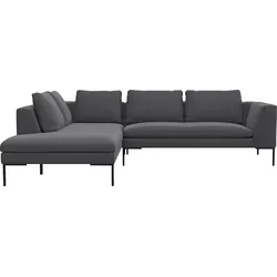 Ecksofa FLEXLUX "Loano, superbequemer Sitzkomfort durch Kaltschaum im Sitz", grau (dervit grau), B:284cm H:86cm T:230cm, 100% Polyester, Sofas, modernes Sofa, frei im Raum stellbar, lose Kissen, L-Form