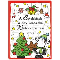 Sheepworld Adventskalender Motiv „Schokistück“ | 26 cm x 35 cm, Schoko-Adventskalender, 75 g | Adventskalender Schokolade, Adventskalender Kinder, Adventskalender lustig | 51129