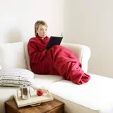 Monsterzeug XXL-Kuscheldecke mit Ärmeln, Rot, 150 x 205 cm