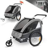 Kesser Kinderanhänger Sport-RX 2 in 1 Joggerfunktion helgrau