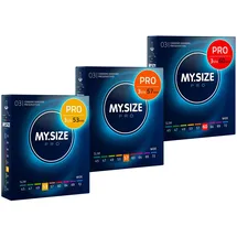 MY.SIZE PRO Elite Kondomset, Größe 3,4,5 53,57,60 mm, 3x3 Stück – Extra reines Vytex-Latex, leicht zu öffnen