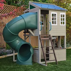 KidKraft Spielturm Cozy Escape mit Rutsche Grau