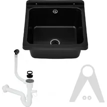 QLS Ausgussbecken 40 x 38 x 22,8 cm Schwarz