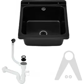 QLS Ausgussbecken 40 x 38 x 22,8 cm Schwarz
