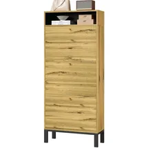 Okwish Schuhschrank 63 x 147 x 24 cm 3 Klappen / beige