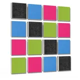 platino24 Akustikplatte 16 Elemente 3D-Set Colore Quadrat 27,5 x 27,5 cm Multicolore blau