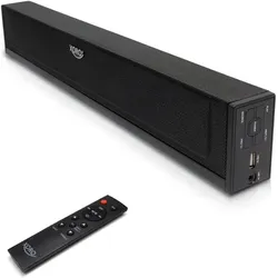 XORO HSB 50 V2 TV Soundbar 25 Watt Leistung, Bluetooth Lautsprecher, USB Mediaplayer, Line IN, Optischer & Koaxialer Audioeingang, Wandmontage möglic