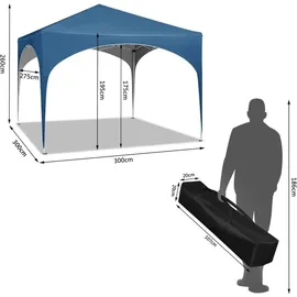 Woltu Faltpavillon 3 x 3 m Blau