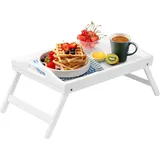 Betttablett, klappbare Beine mit Griffen, Frühstückstablett für Sofa, Essen, Zeichnen, Platten, Bambus, Serviertablett, Schoß, Schreibtisch, Snack-Tablett