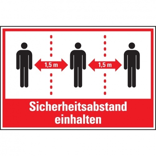 Schild I Hinweisschild Sicherheitsabstand einhalten, Kunststoff, 300x200mm