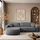 lookway Eckcouch mit Schlaffunktion und Bettkasten Grau
