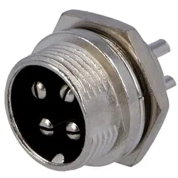 Mikrofon Einbaustecker, 4-polig, Lötmontage