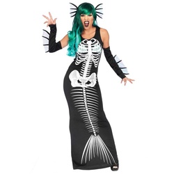 Leg Avenue Kostüm Unterwasserfurie, Skelettkostüm mit Glow-in-the-dark-Muschelaufdruck schwarz S-M