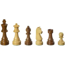 Philos Schachfiguren Arcadius, Königshöhe 95 mm, braun natur, gewichtet, im neutralen Karton