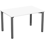 Geramöbel Flex Schreibtisch weiß, anthrazit rechteckig, 4-Fuß-Gestell grau 120,0 x 80,0 cm