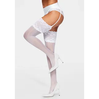 LASCANA Strapsstrümpfe Damen weiß Gr.35/38