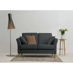 2-Sitzer HOME AFFAIRE "Arellano, Breite 155 cm", grau (anthrazit), B:155cm H:87cm T:86cm, Sofas, klassisches Design, 2 Zierkissen inklusive, Webstoff fein