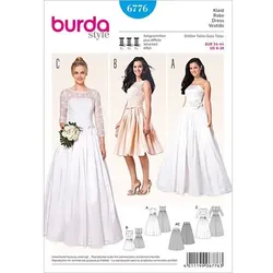 Brautkleid / Korsagenkleid / Rock | Burda 6776 | 34-44