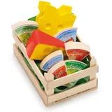 Erzi 28236 Sortiment Käse, klein aus Holz, Kaufladenartikel für Kinder, Rollenspiele