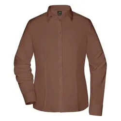Damenbluse Langarm Slim Fit JN645, braun, Größe XXL - braun - XXL