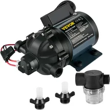 Vevor Abwaschpumpe, 12 V DC, 7 GPM 60 PSI, max. 3 m Hebebühne selbstansaugende Wasserpumpe, mit EPDM-Ventil, Universal-Salzwassersieb & Innengewinde, für Wohnmobil, Marine Deck, Yacht