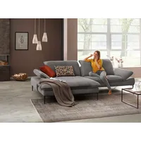 W.SCHILLIG Ecksofa enjoy&MORE, Designsofa, elegant und bequem, L-Form, Sitztiefenverstellung, Füße schwarz pulverbeschichtet, Breite 294 cm grau