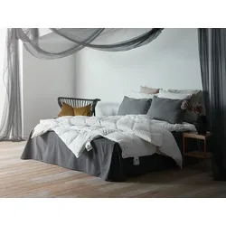 Kunstfaserbettdecke UNIVERSE OF SLEEPING "Pegasus, pflegeleicht, Allergikergeeignet, 3 Wärmekl., Made in Denmark", weiß, B:135cm L:200cm, Bezug: 100% Baumwolle. Füllung: 50% Federn, 50% Polyester, Bettdecken, Europäische Feder-Daunenfüllung und dauerhafte Polyesterfasern