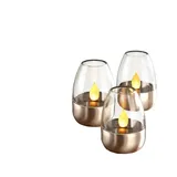 Westfalia Solar Teelichter 3er Set Glas 3er-Pack Silber