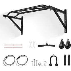 VEVOR Klimmzugstange Wandmontage Fitnessstudio mit LAT-Pulldown-Aufsätzen 200kg