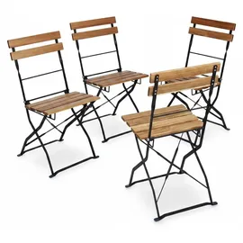 Relaxdays Gartenstuhl 84 x 42 x 44 cm naturfarben 4 St.