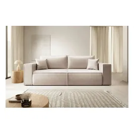 Selsey Schlafcouch Kunstleder 3-Sitzer Beige