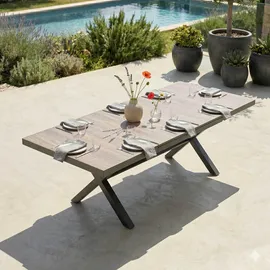 Oviala Gartentisch 100 x 260 x 75 cm Braun/Grau