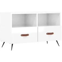 vidaXL TV-Schrank 80x36x50 cm Hochglanz-Weiß Holzwerkstoff