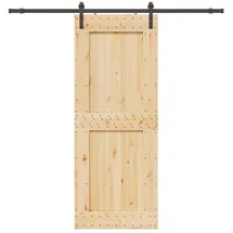 vidaXL Narvik rechts 90 x 210 cm Natürlich/Schwarz